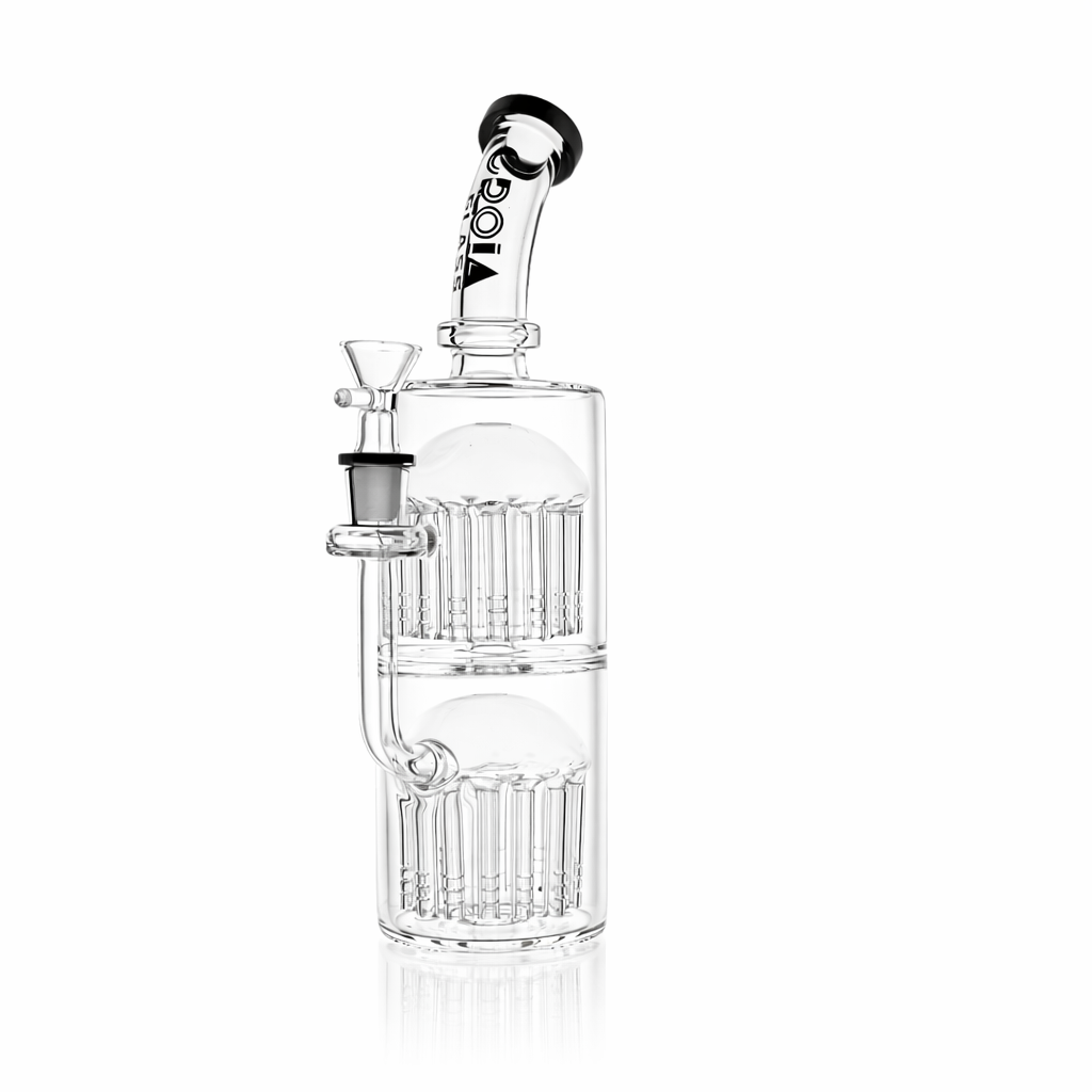 11" Double Tree Perc Scientific Glass Bong | Croia Glass - view 2 | BDDbrands