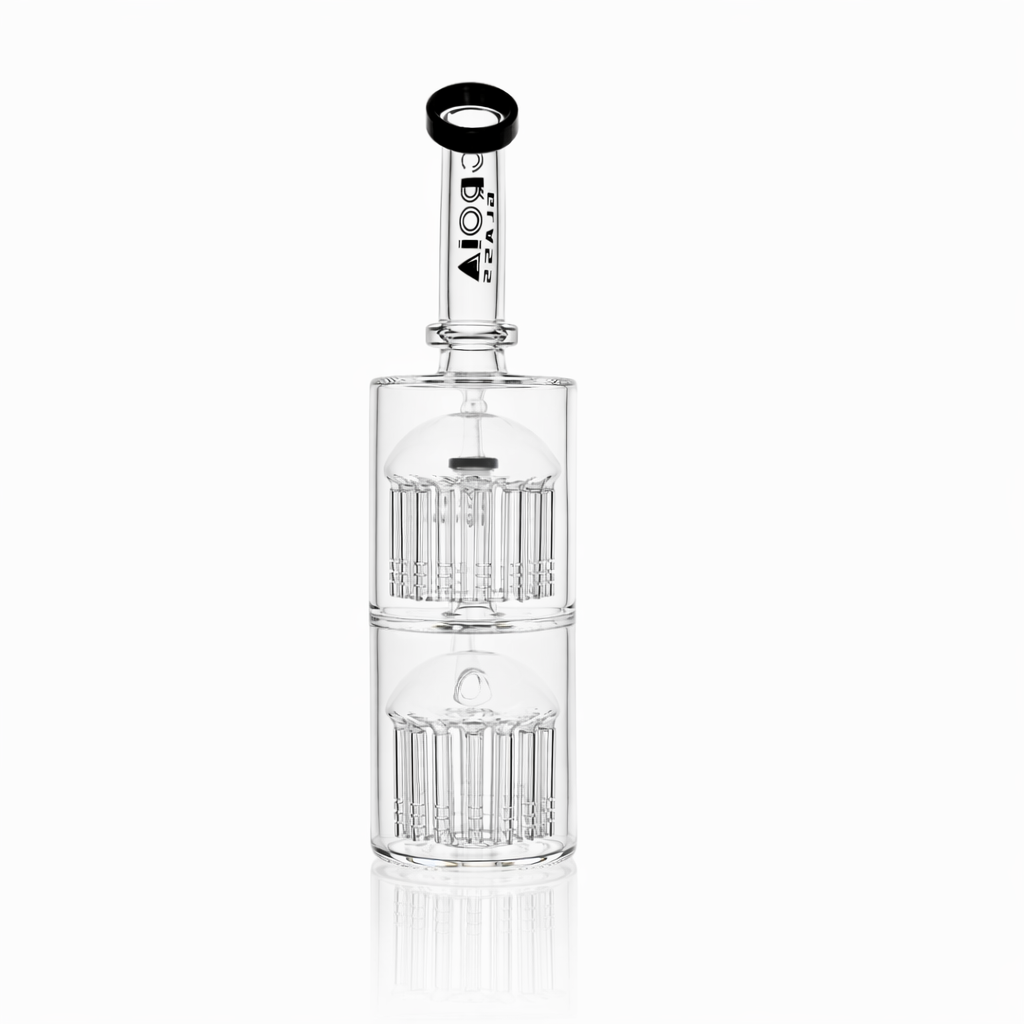 11" Double Tree Perc Scientific Glass Bong | Croia Glass - view 3 | BDDbrands