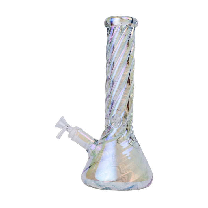 Human Grade Twisted Iridescent Beaker Water Pipe - view 2 | BDDbrands