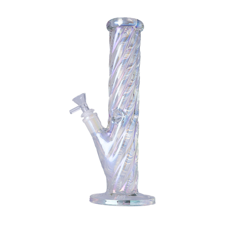 Human Grade Twisted Iridescent Tube Glass Water Pipe - view 2 | BDDbrands