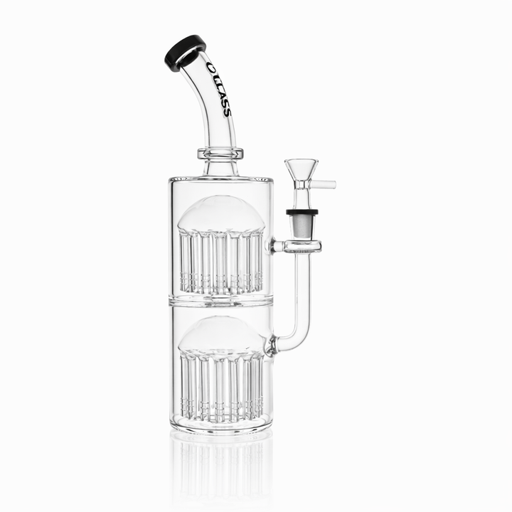 11" Double Tree Perc Scientific Glass Bong | Croia Glass - view 4 | BDDbrands