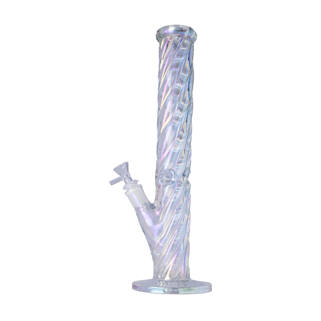 Human Grade Twisted Iridescent Tube Glass Water Pipe - view 3 | BDDbrands
