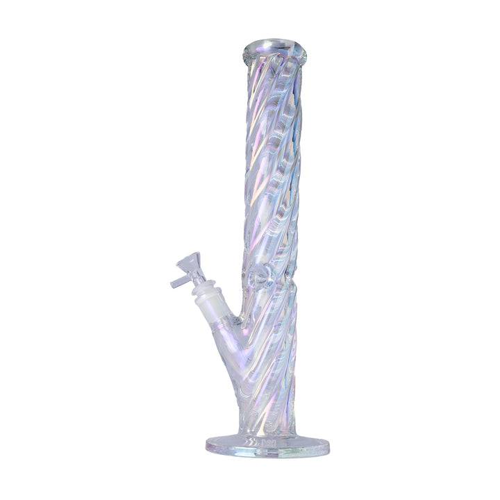 Human Grade Twisted Iridescent Tube Glass Water Pipe - view 3 | BDDbrands