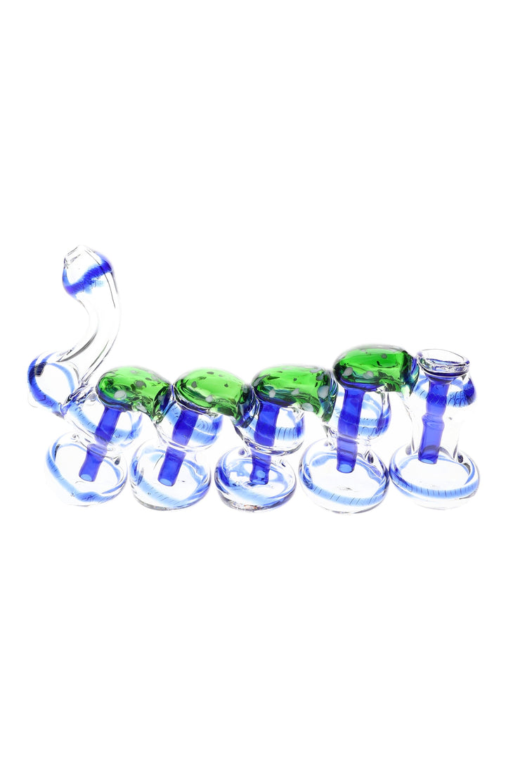 Glass Multi-Chamber Striped Sherlock Bubbler “Ripple Rail” – 9″ by Primate Glass | BDDbrands