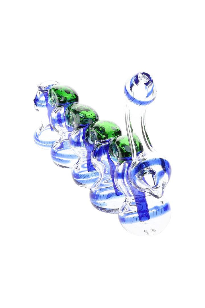 Glass Multi-Chamber Striped Sherlock Bubbler “Ripple Rail” – 9″ - view 2 | BDDbrands