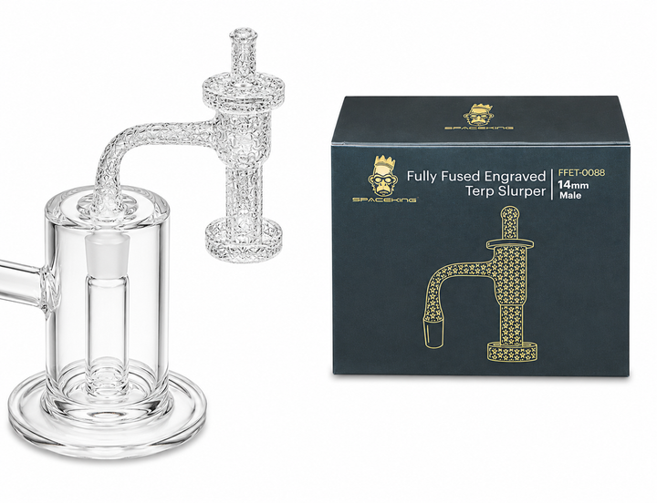Space King Fully Fused Engraved Terp Slurper (Black Gold)