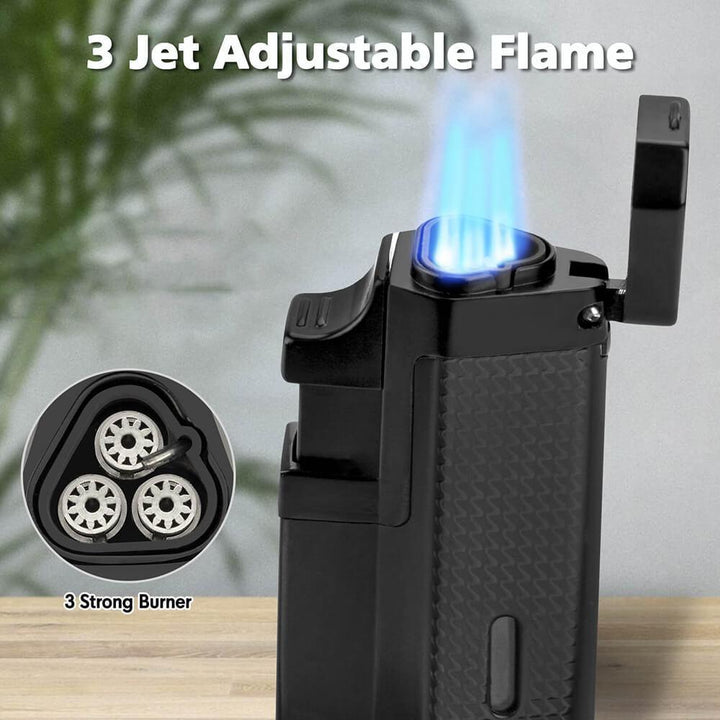 Portable Black Triple Jet Dab Torch lighter