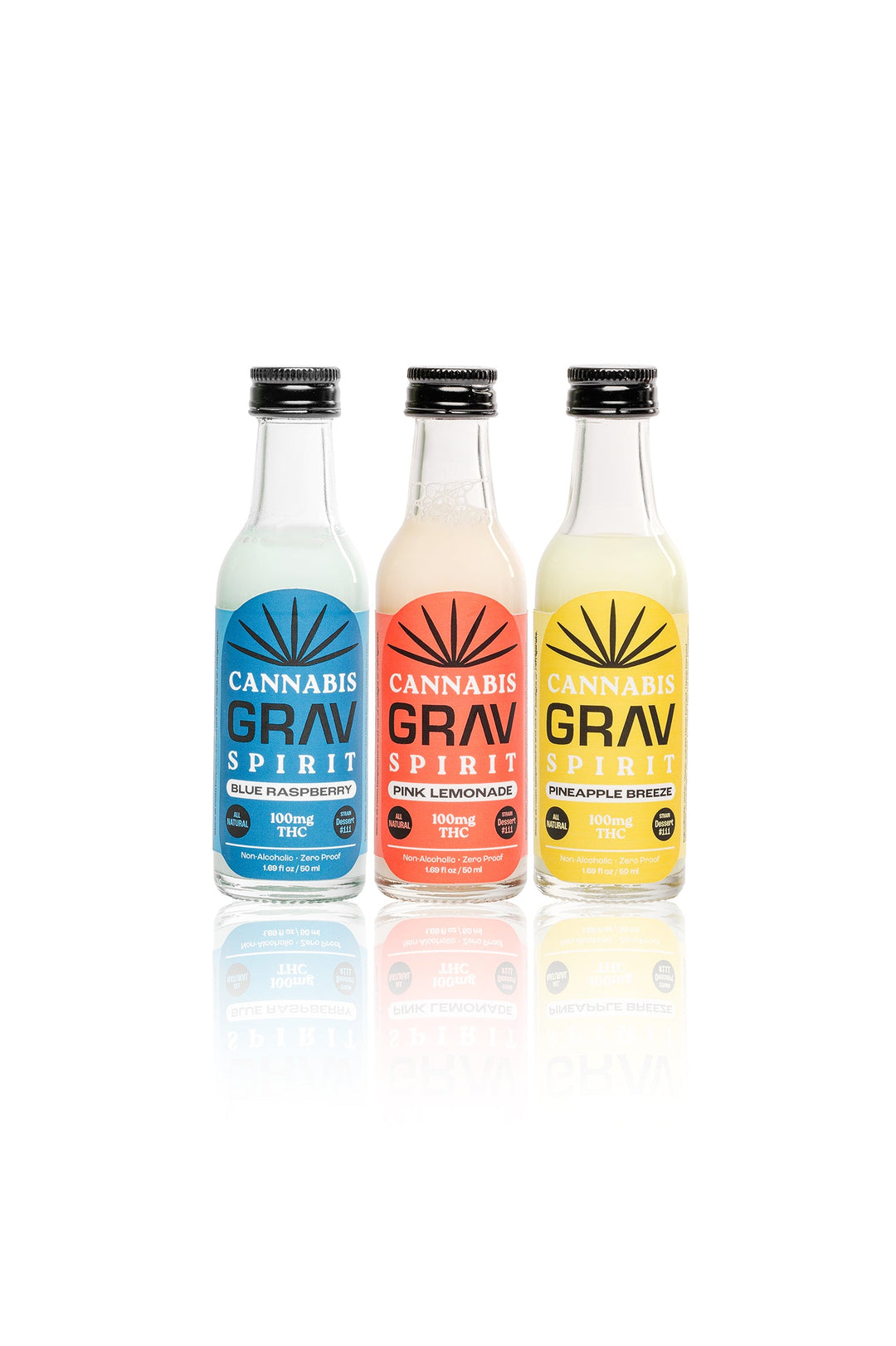 GRAV® Cannabis Spirit 100mg Variety Pack, 50ml Bottle 3-Pack