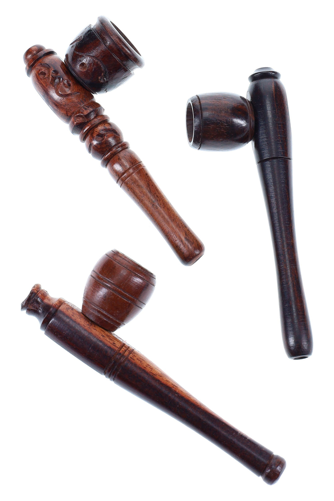 Carved Wood Hand Pipe “Trail Carver” – 3½–4″ – Assorted - view 2 | BDDbrands