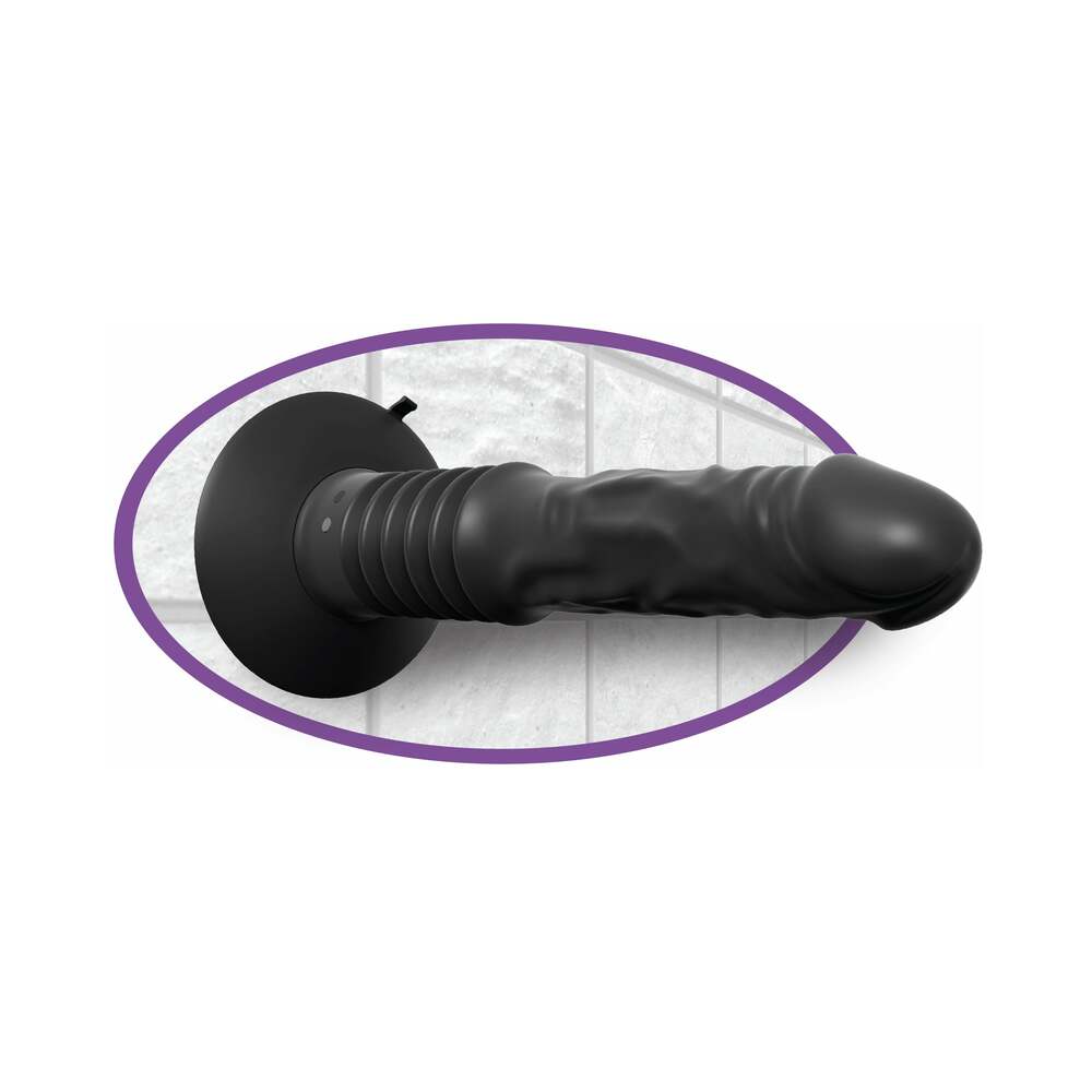 Anal Fantasy Elite Vibrating Ass Fucker 12 in. Thrusting Dildo With Suction Cup Black - view 4 | BDDbrands