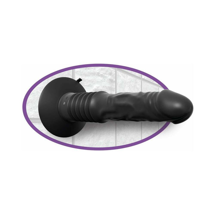 Anal Fantasy Elite Vibrating Ass Fucker 12 in. Thrusting Dildo With Suction Cup Black - view 4 | BDDbrands