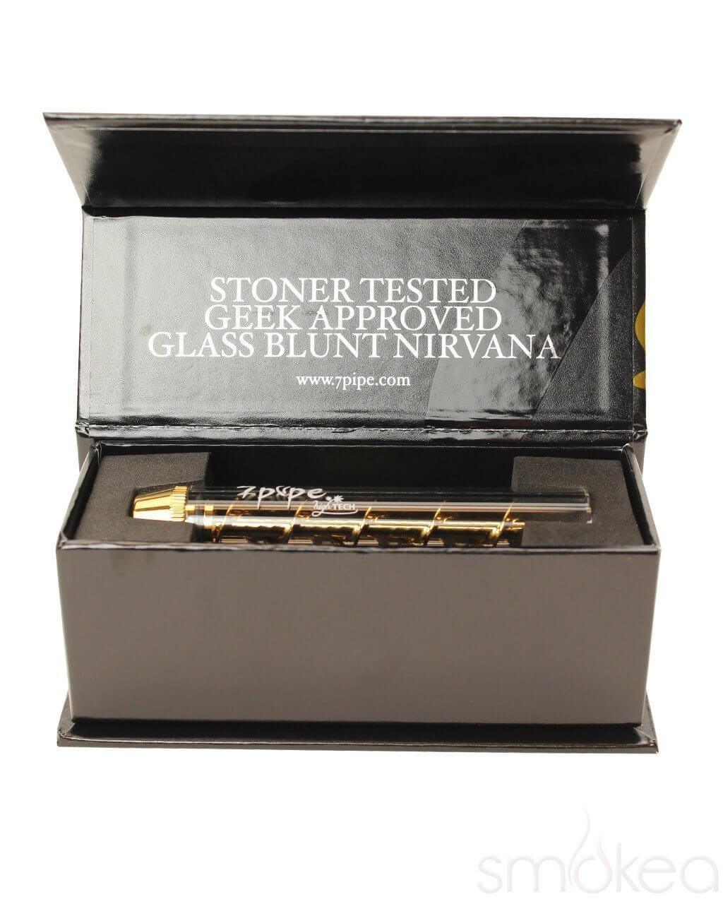 7 Pipe Twisty Glass Blunt in black presentation gift box with 7Pipe branding