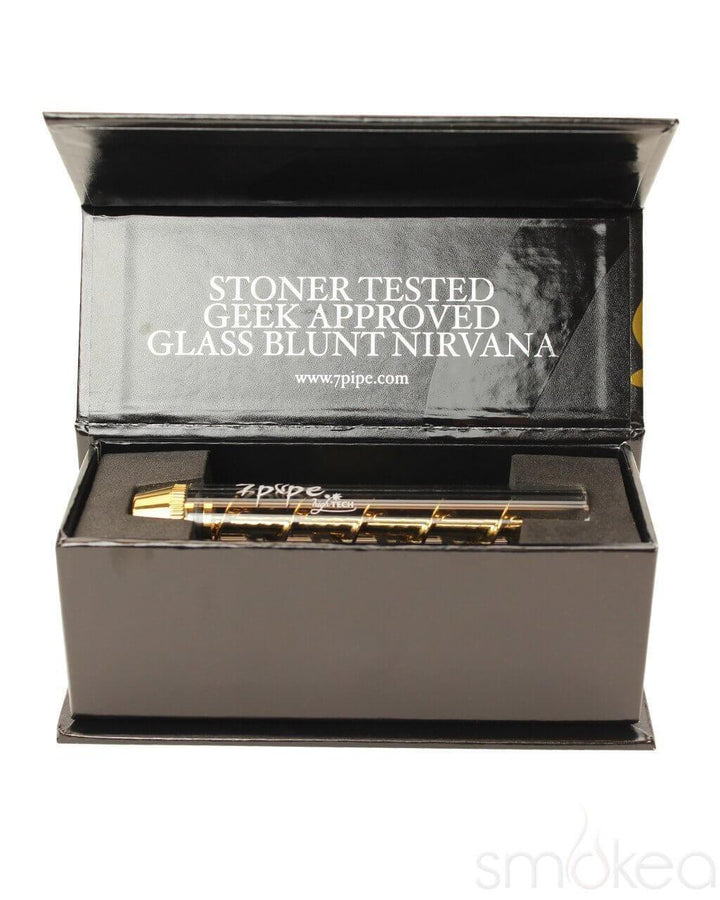 7 Pipe Twisty Glass Blunt in black presentation gift box with 7Pipe branding