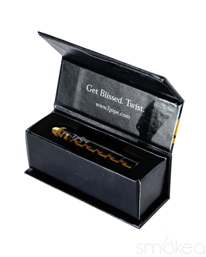 7 Pipe Twisty Glass Blunt Mini in black presentation gift box with 7Pipe branding