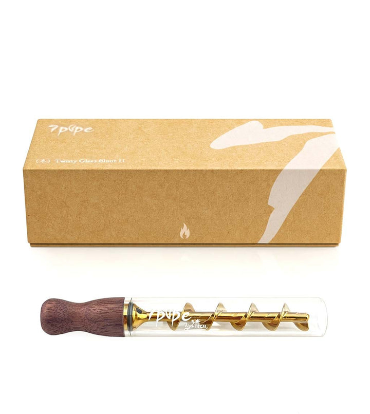 7 Pipe Twisty Glass Blunt Wood with retail packaging box