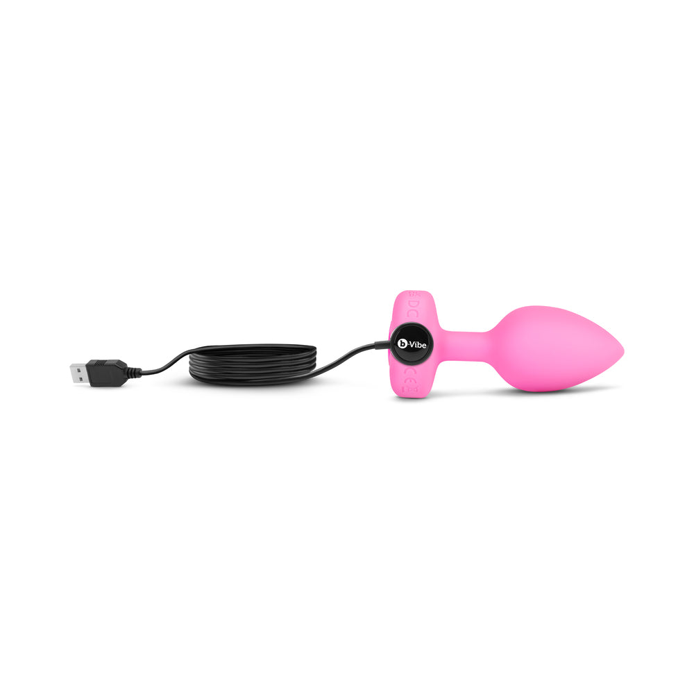 b-Vibe Vibrating Heart Anal Plug with Heart-Shaped Jewel Base S/M Pink - view 9 | BDDbrands