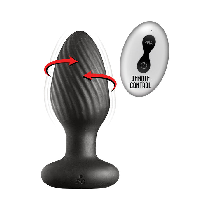 Ass-Sation Remote Vibrating and Rotating Anal Plug Black - view 3 | BDDbrands