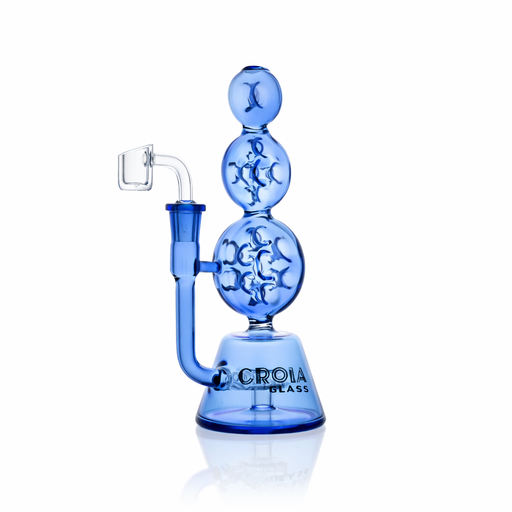 8" Triple Stack Swiss Perc Recycler Dab Rig | Croia Glass - view 6 | BDDbrands