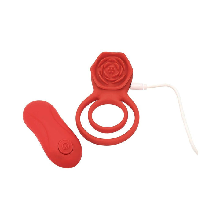 Adam & Eve Double Ring Vibrating Rose Cock Ring - view 3 | BDDbrands