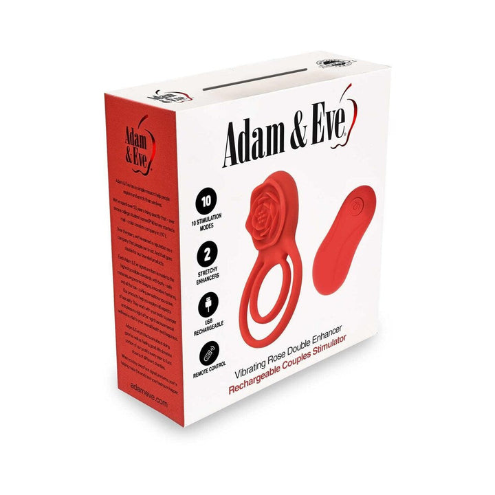 Adam & Eve Double Ring Vibrating Rose Cock Ring - view 8 | BDDbrands