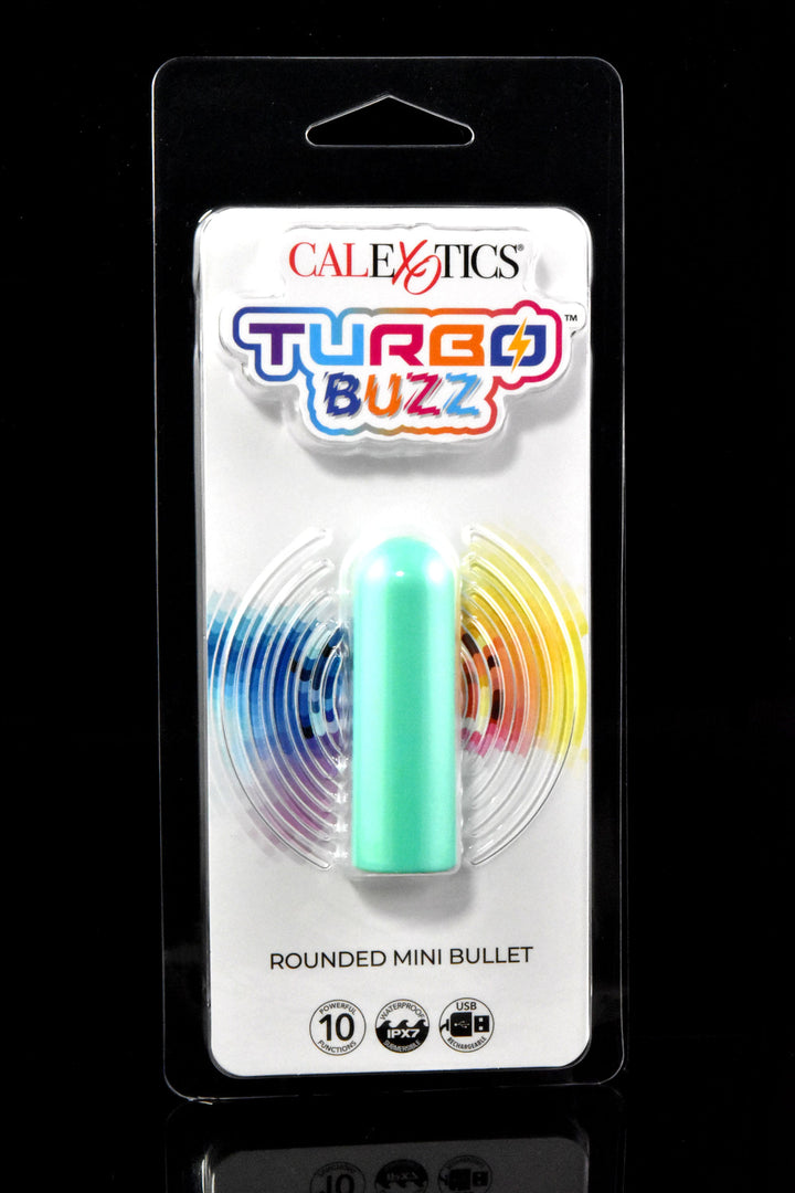 Turbo Buzz Rounded Mini Bullet – 10 Functions – USB Rechargeable – IPX7