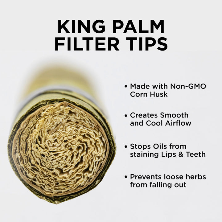 King Palm XXL Natural Pre Roll Palm Leaf Tubes - 3 Packs of 5