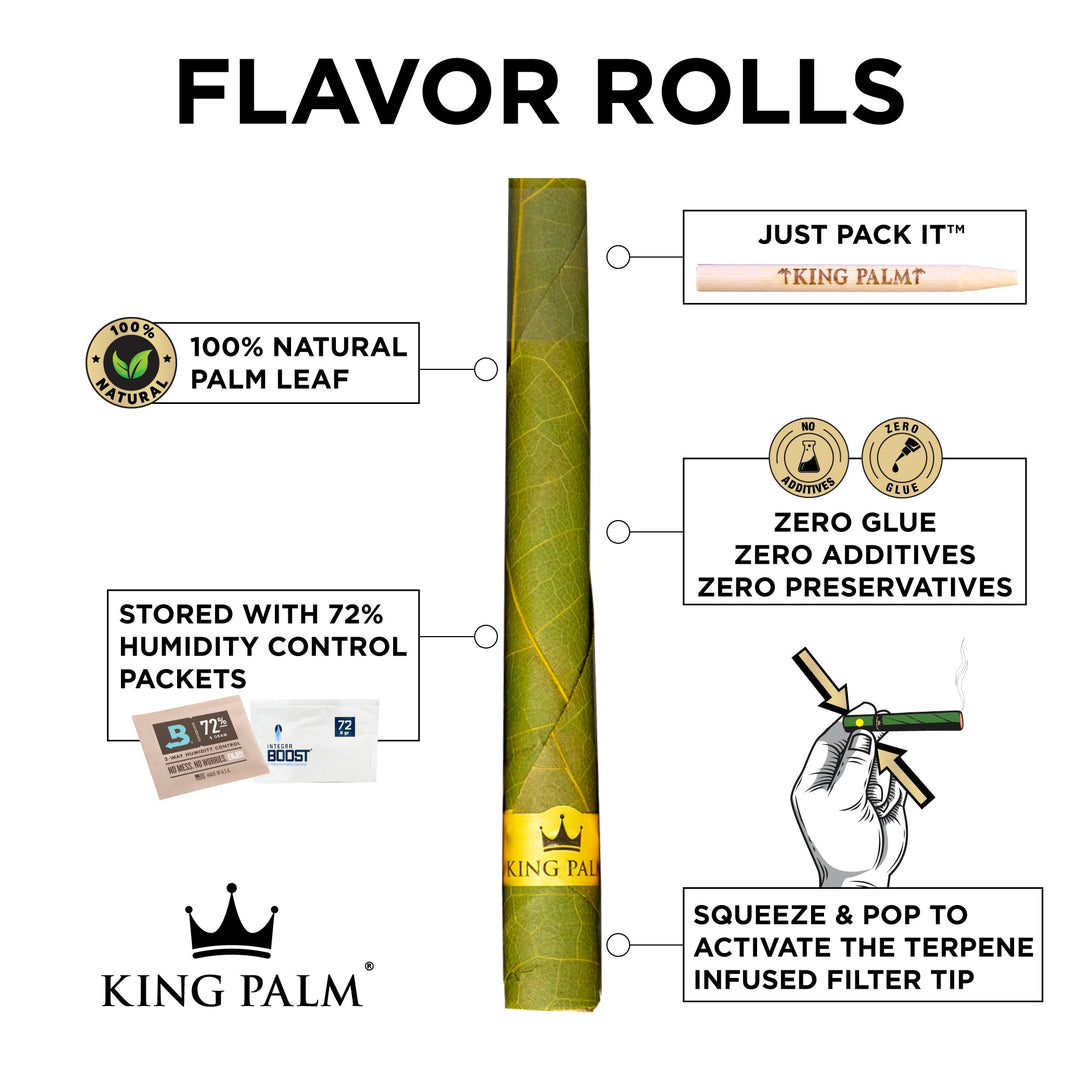 King Palm Mini Size Pre Rolled Palm Leaf Cones - Watermelon - 3 Packs 3 Cones