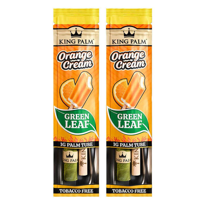 King Palm Mini Size Pre Rolled Palm Leaf Cones - Orange Cream - 2 Packs 2 Cones