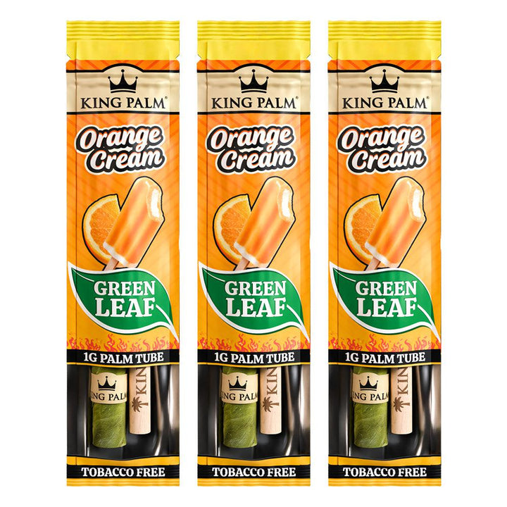 King Palm Mini Size Pre Rolled Palm Leaf Cones - Orange Cream - 3 Packs 3 Cones