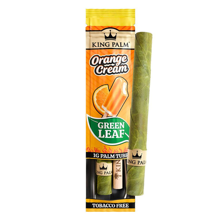King Palm Mini Size Pre Rolled Palm Leaf Cones - Orange Cream - 2 Packs 2 Cones