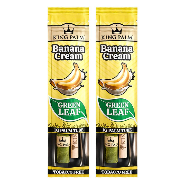 King Palm Mini Size Pre Rolled Palm Leaf Cones - Banana Cream - 2 Packs 2 Cones