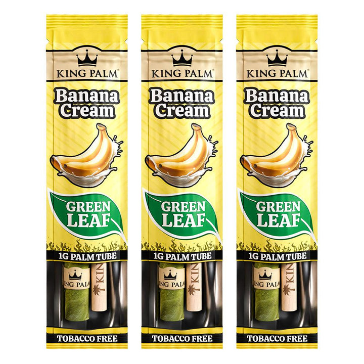 King Palm Mini Size Pre Rolled Palm Leaf Cones - Banana Cream - 3 Packs 3 Cones
