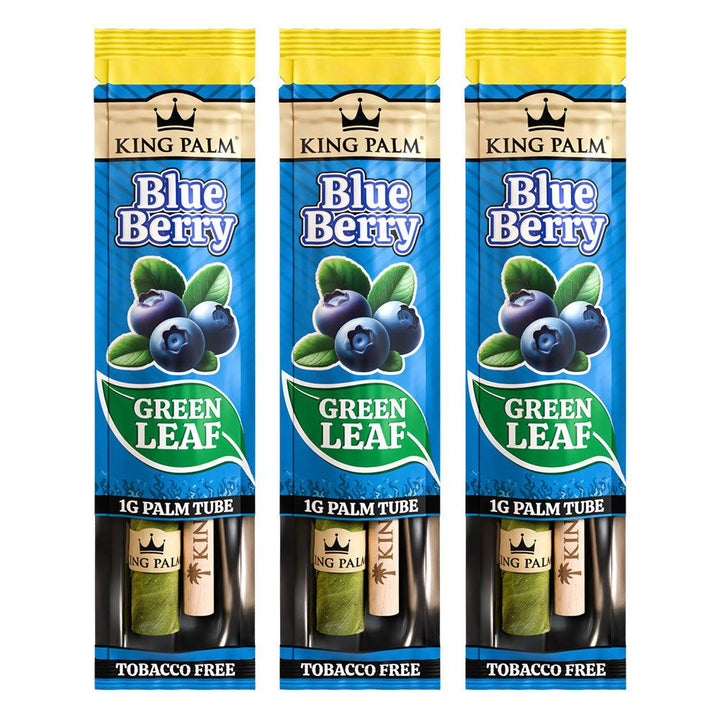 King Palm Mini Size Pre Rolled Palm Leaf Cones - Blueberry - 3 Packs 3 Cones