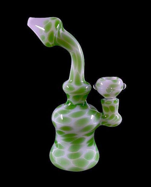 Mini Water Pipe - Green Leopard (7")