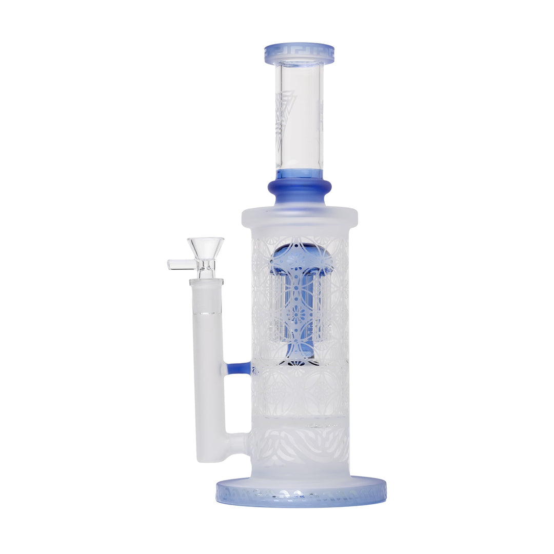 Human Grade Sacred Straight Sandblasted Glass Water Pipe - view 4 | BDDbrands