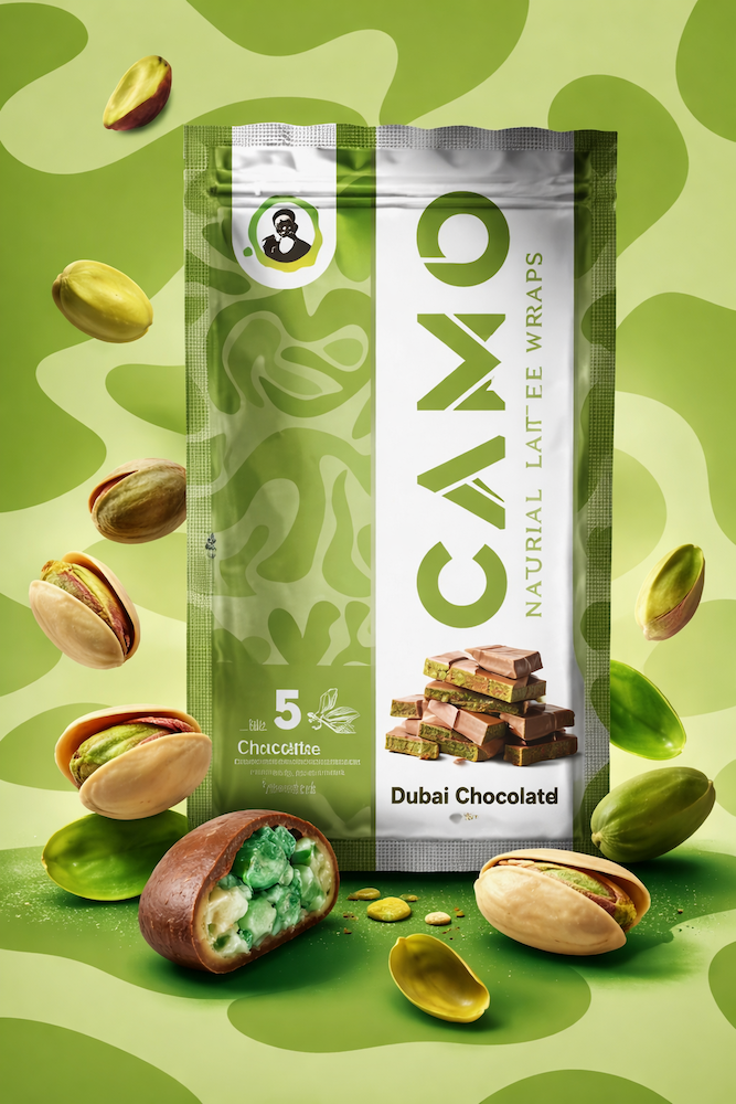 CAMO Chamomile Tea Leaf Blunt Wraps – Nicotine-Free Herbal Wraps | New 2026 Flavors