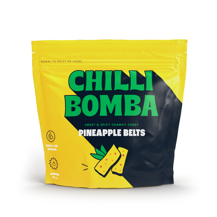 Chilli Bomba Pineapple Belts Chamoy Candy - 8oz