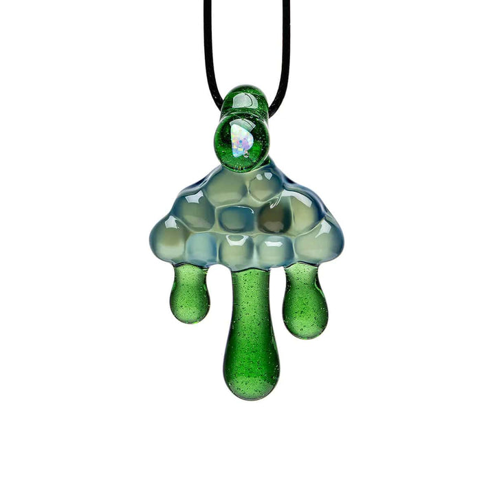CLOUD INSPIRED GLASS PENDANT NECKLACE - OPAL EMBEDDED. by Calibear | BDDbrands
