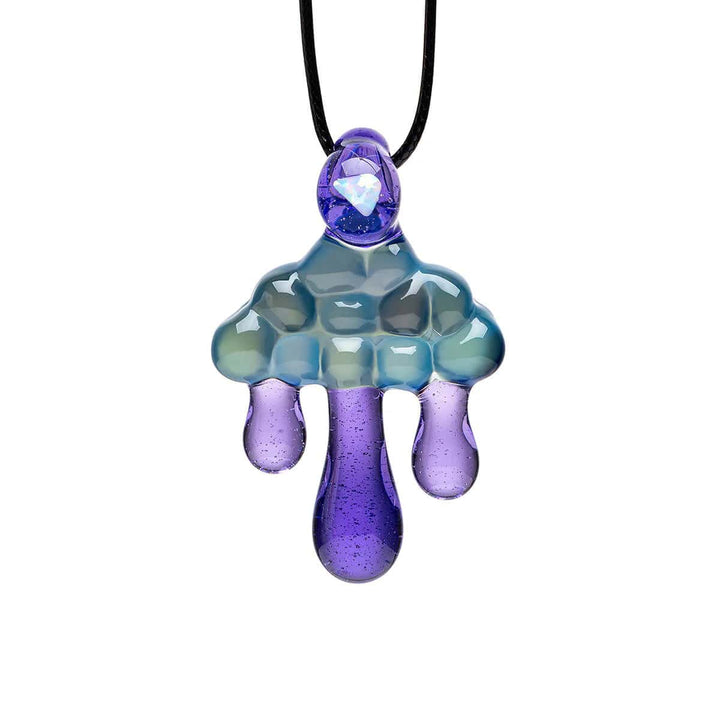 CLOUD INSPIRED GLASS PENDANT NECKLACE - OPAL EMBEDDED. - view 2 | BDDbrands