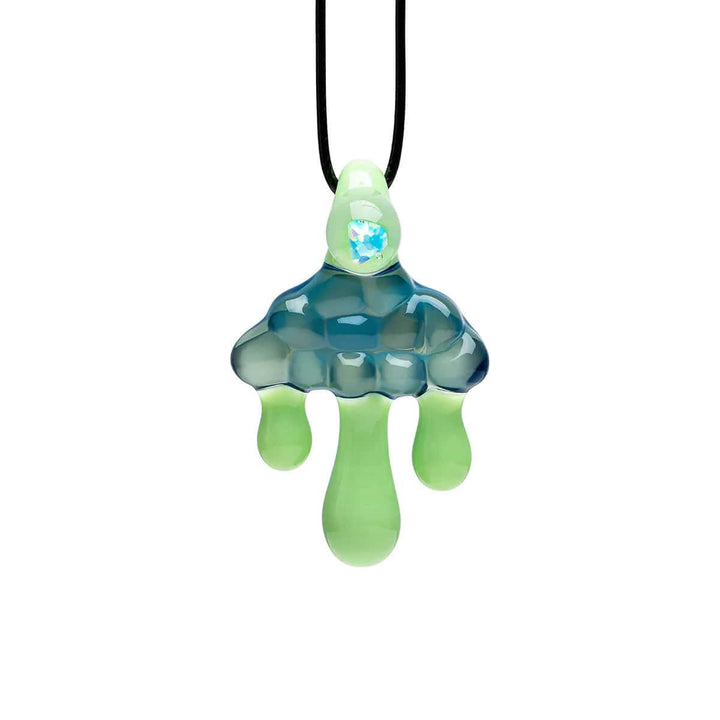 CLOUD INSPIRED GLASS PENDANT NECKLACE - OPAL EMBEDDED. - view 3 | BDDbrands