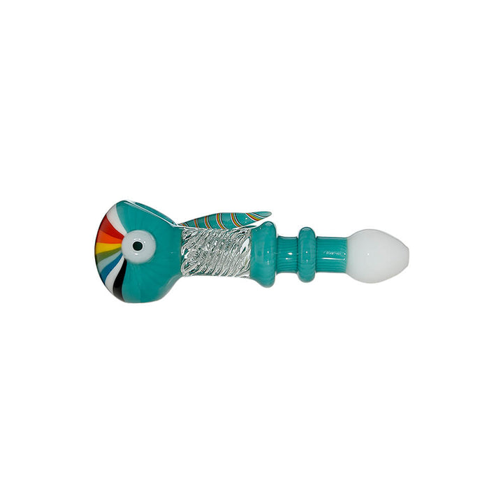 COLORFUL FISH SHAPED GLASS HAND PIPE