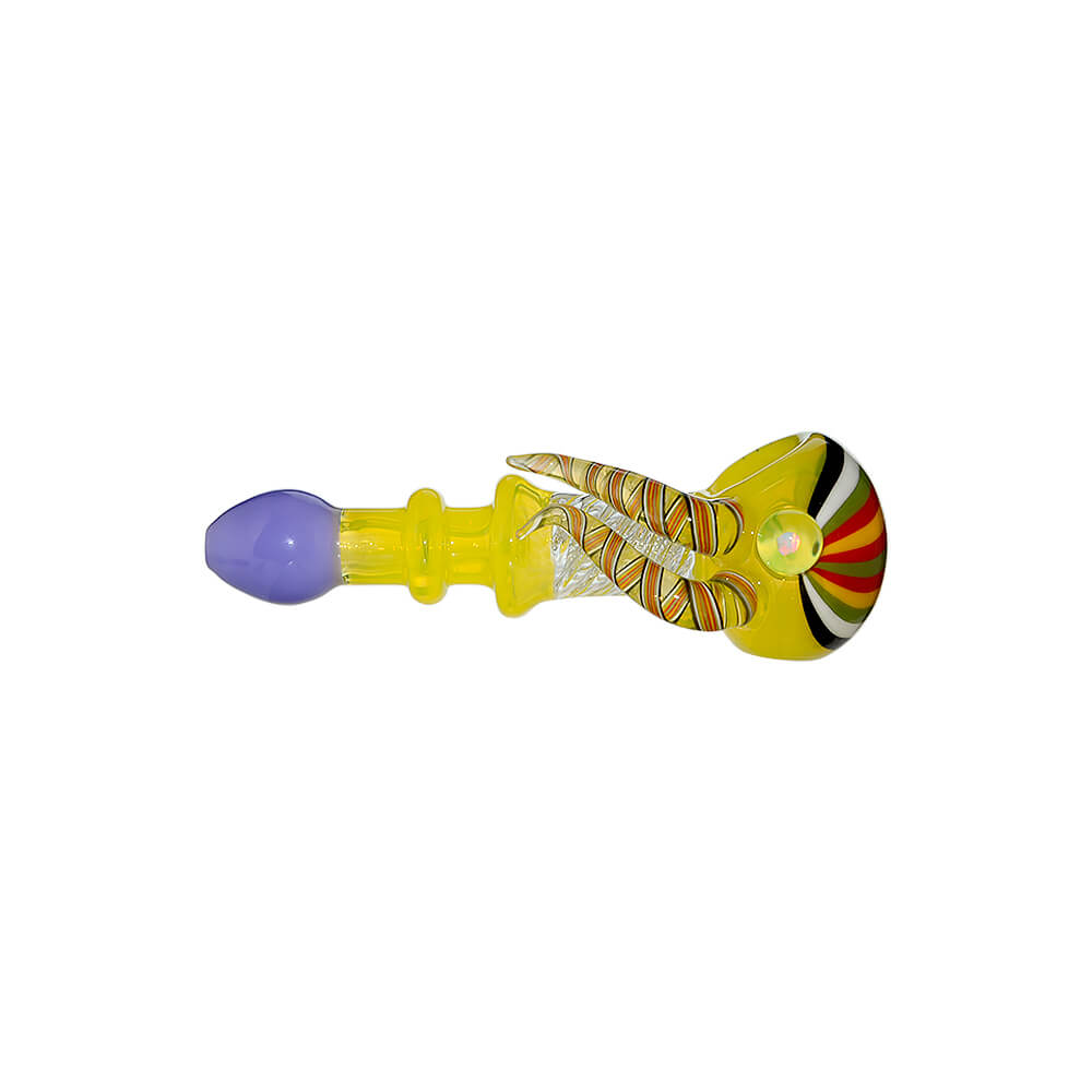 COLORFUL FISH SHAPED GLASS HAND PIPE