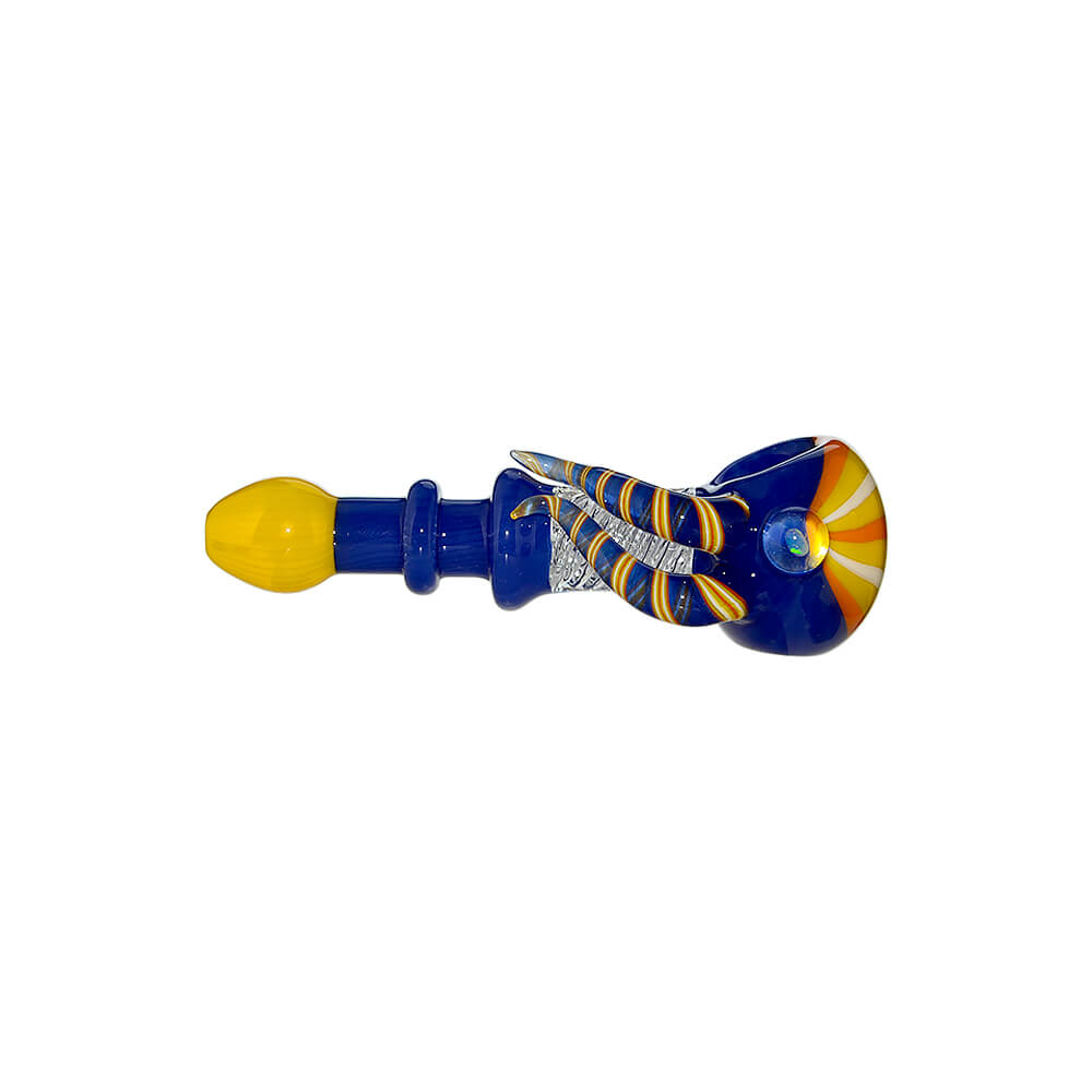 COLORFUL FISH SHAPED GLASS HAND PIPE