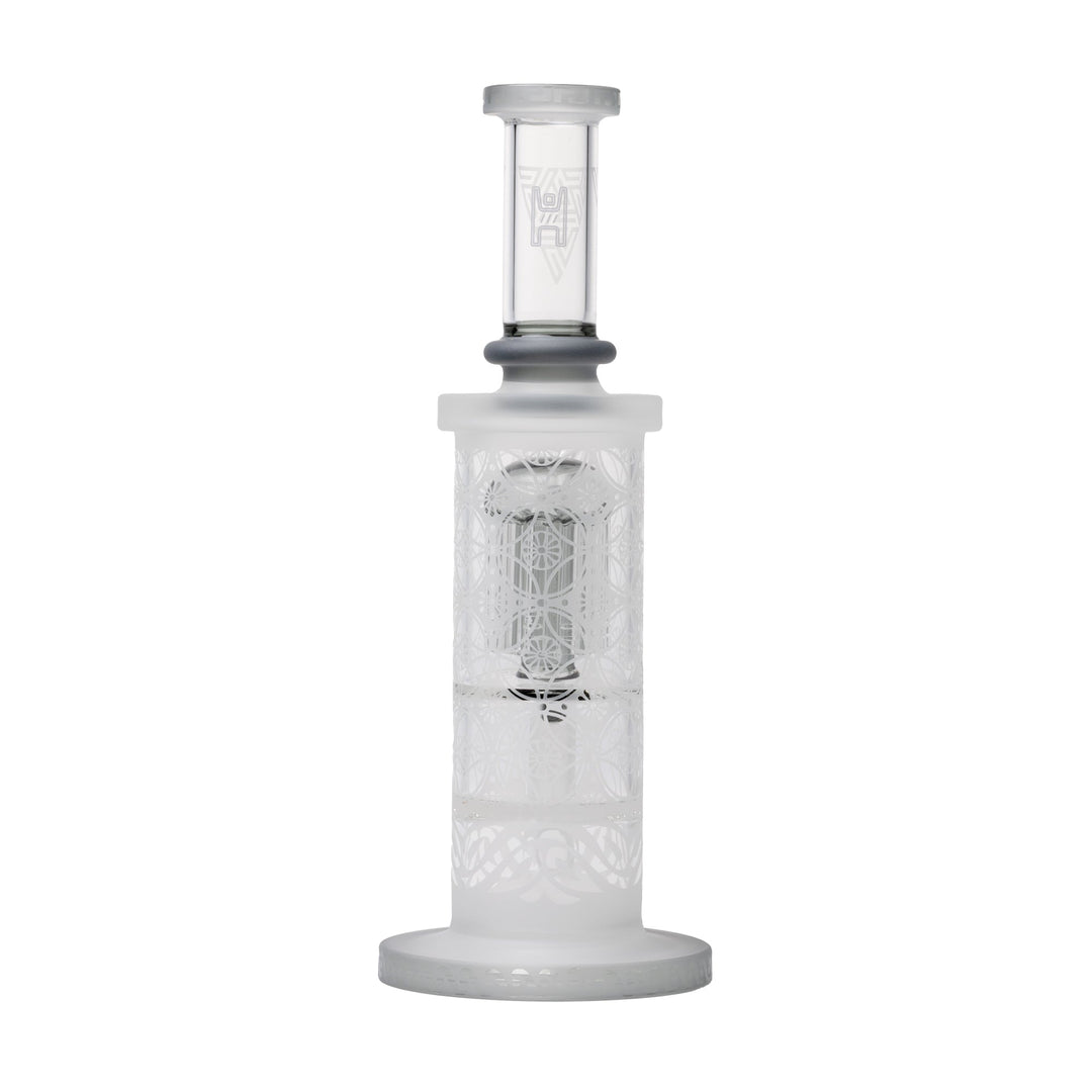 Human Grade Sacred Straight Sandblasted Glass Water Pipe - view 6 | BDDbrands