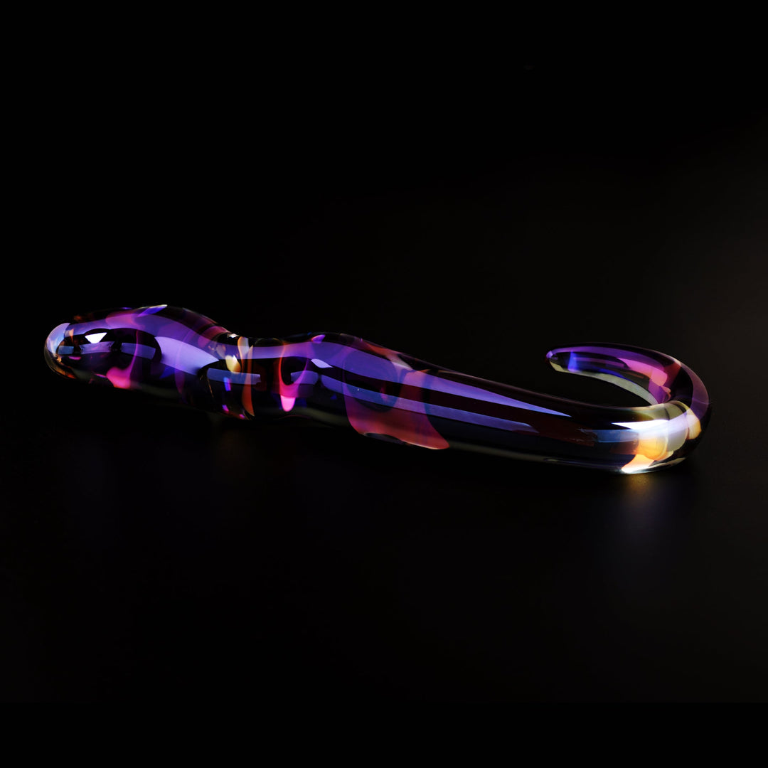 Blue Flame Curved Glass Dildo