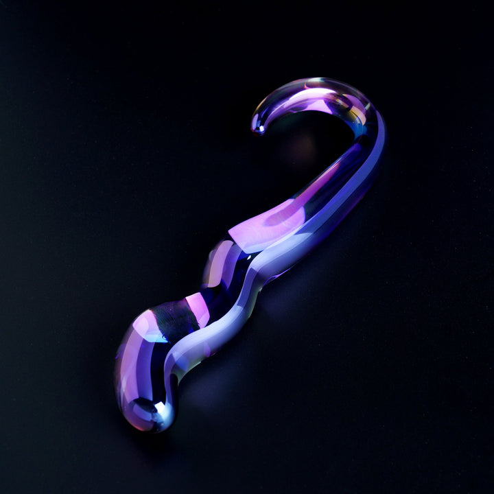 Blue Flame Curved Glass Dildo