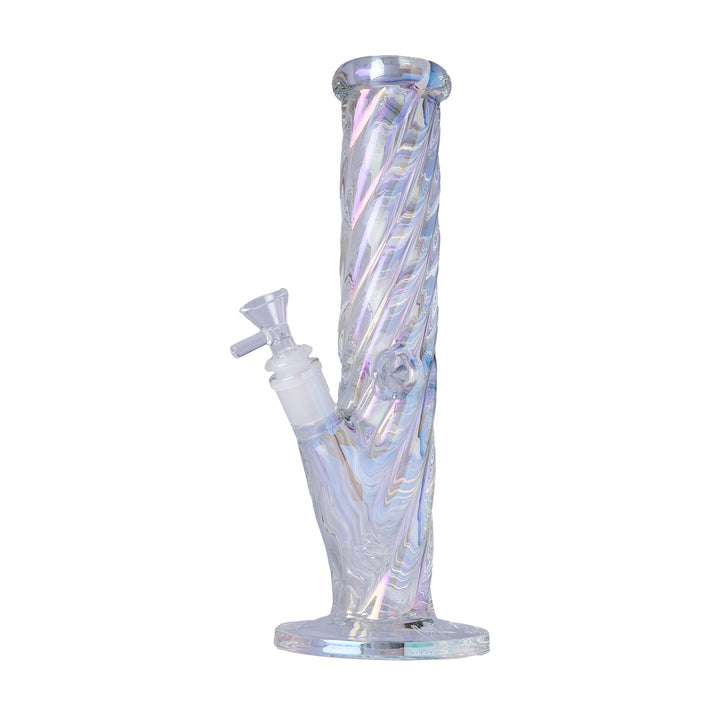 Human Grade Twisted Iridescent Tube Glass Water Pipe - view 5 | BDDbrands