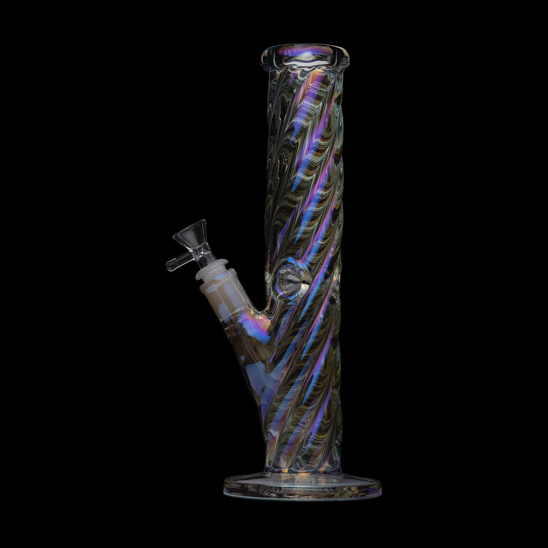 Human Grade Twisted Iridescent Tube Glass Water Pipe - view 4 | BDDbrands