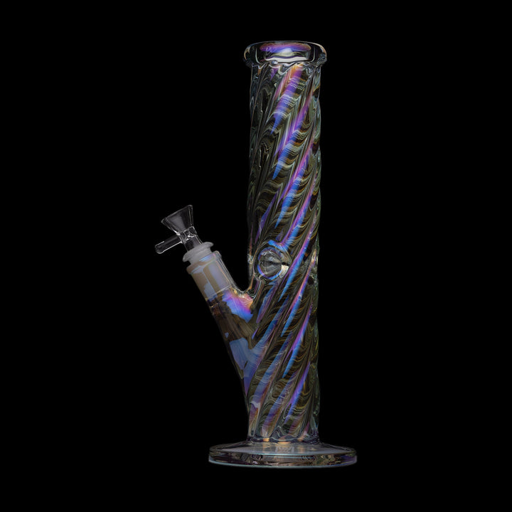 Human Grade Twisted Iridescent Tube Glass Water Pipe - view 4 | BDDbrands