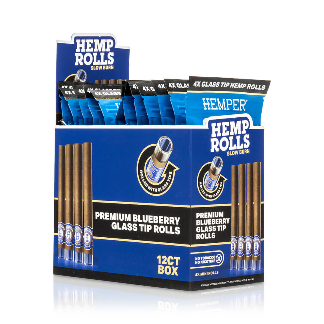 Pre-Rolled Mini Size Glass Tipped Hemp Rolls | 4PK